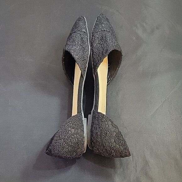 NICOLE LACE POINTED TOE D'ORSAY SLIP-ON WOMEN"S FLAT - Picture 10 of 12